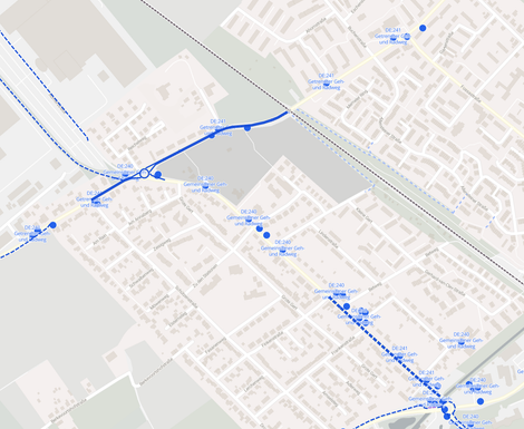 Screenshot Radinfra und Mapillary Verkehrszeichen – Radinfrastruktur fehlt
